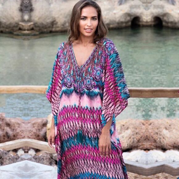 Gorgeous Bohemian Tassel Lace Up Summer Dress. One Size - Picture 4 of 4